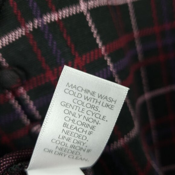 J.Jill Ponte Knit Windowpane Plaid Top Black/Purple Size Large 3/4 Sleeve Fall - Picture 11 of 11